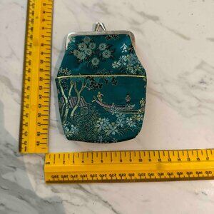 vintage clasp green coin purse